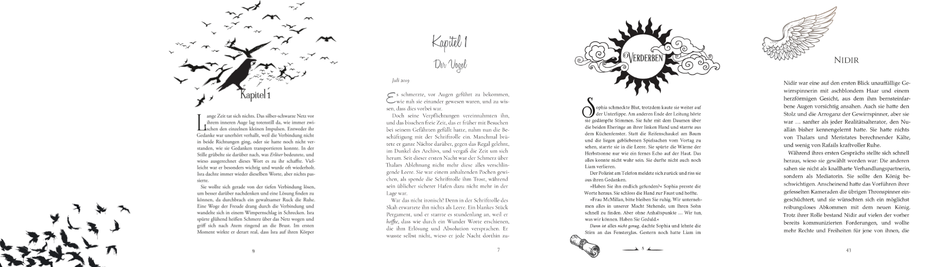Auswahl an Buchsatzlayouts